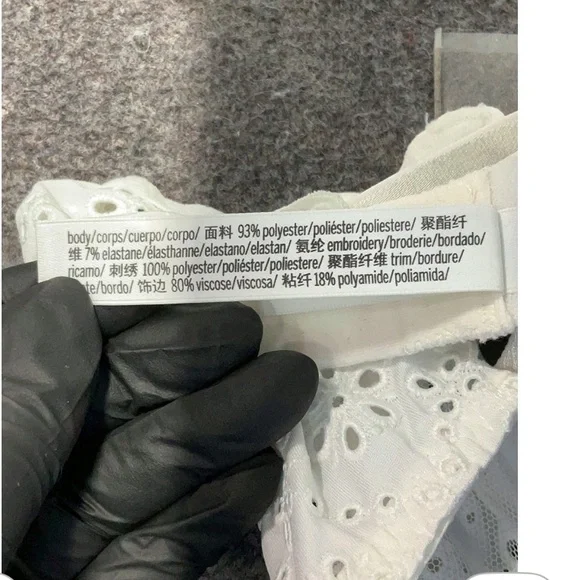 For love and lemons heather underwire bra navy and white lace coquette boho 34DD - Picture 6 of 7